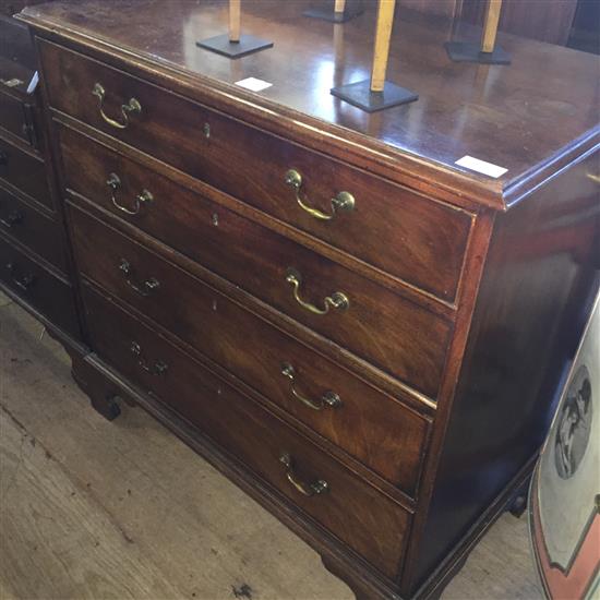 George III mahogany chest of four long drawers